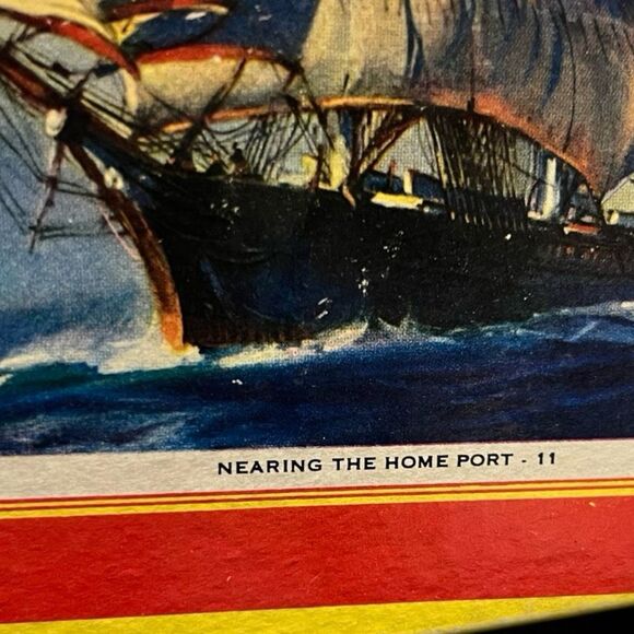 Vintage Milton Bradley Big Ben Interlocking Jigsaw Puzzle Sailing Into Home Port - Picture 2 of 6